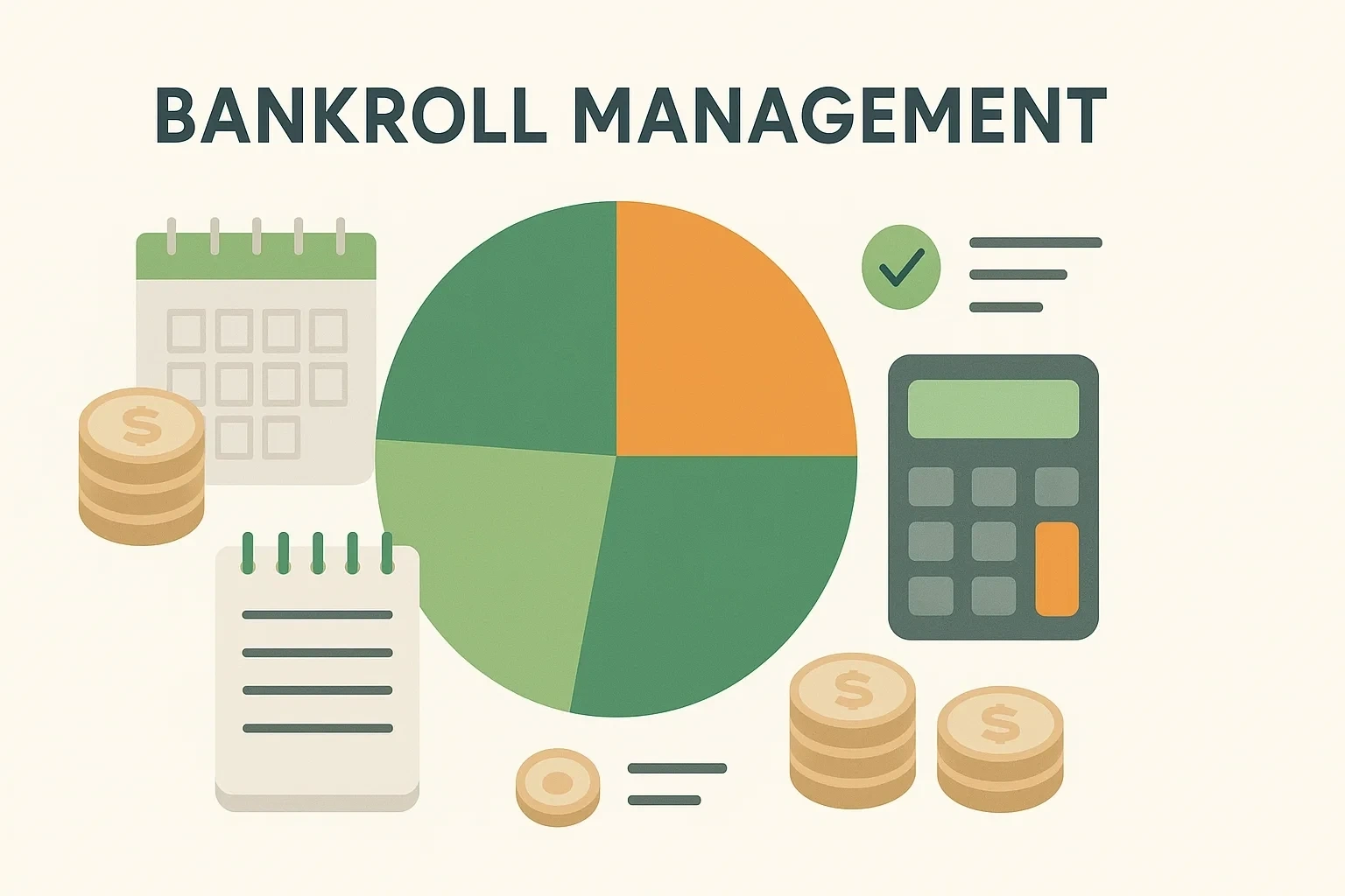 Visueel concept van bankroll management met grafieken en wedbudget planning