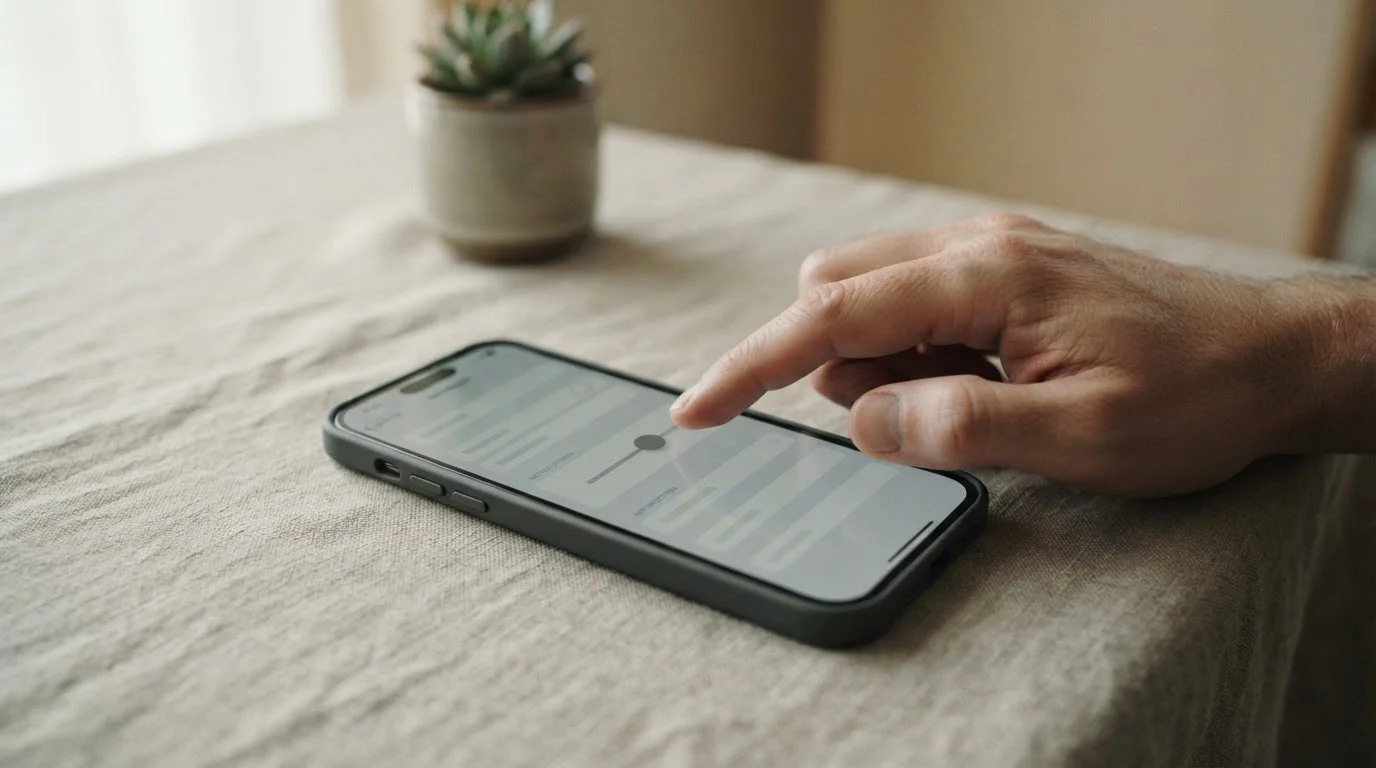 Schuifregelaar op een telefoon bij een instelling voor een maandelijkse grens