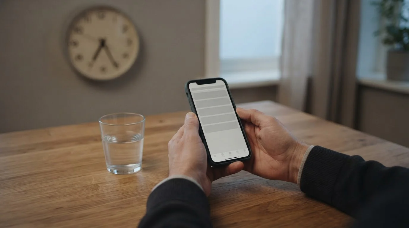 Handen bij een smartphone en een klok, snelheid van betalen tijdens een wedstrijd